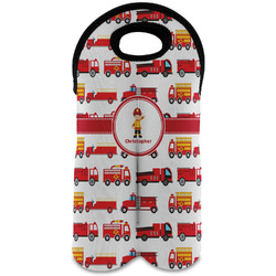 Firetrucks Wine Tote Bag (2 Bottles) (Personalized)