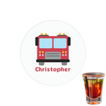 Firetrucks Printed Drink Topper - 1.5" (Personalized)