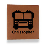 Firetrucks Leather Binder - 1" - Rawhide (Personalized)