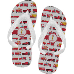 Firetrucks Flip Flops - Small (Personalized)