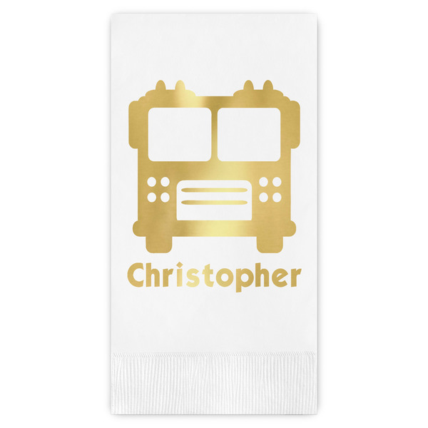 Custom Firetrucks Guest Napkins - Foil Stamped (Personalized)