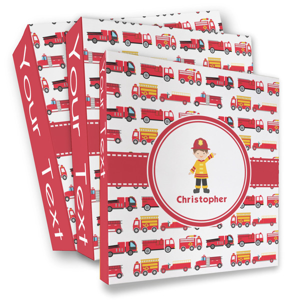 Custom Firetrucks 3 Ring Binder - Full Wrap (Personalized)