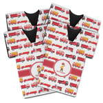 Firetrucks Jersey Bottle Cooler - Set of 4 (Personalized)