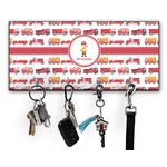 Firetrucks Key Hanger w/ 4 Hooks w/ Graphics and Text