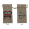 Firetrucks Large Burlap Gift Bags - Front & Back