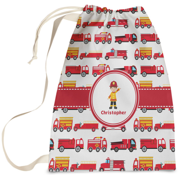 Custom Firetrucks Laundry Bag - Large (Personalized)