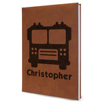 Firetrucks Leather Sketchbook - Large - Single Sided (Personalized)