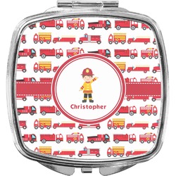 Firetrucks Compact Makeup Mirror (Personalized)