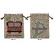 Firetrucks Medium Burlap Gift Bag - Front and Back