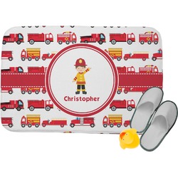 Firetrucks Memory Foam Bath Mat - 24"x17" (Personalized)