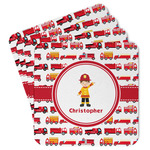 Firetrucks Paper Coasters w/ Name or Text
