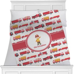 Firetrucks Minky Blanket - Toddler / Throw - 60"x50" - Single Sided (Personalized)