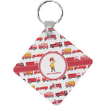 Firetrucks Diamond Plastic Keychain w/ Name or Text