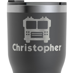 Firetrucks RTIC Tumbler - Black - Engraved Front (Personalized)
