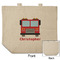 Firetrucks Reusable Cotton Grocery Bag - Front & Back View