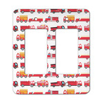 Firetrucks Rocker Style Light Switch Cover - Two Switch