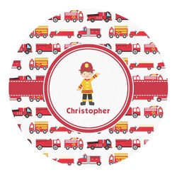 Firetrucks Round Decal - Large (Personalized)