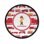 Firetrucks Iron On Round Patch w/ Name or Text