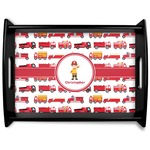 Firetrucks Black Wooden Tray - Large (Personalized)