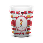 Firetrucks Ceramic Shot Glass - 1.5 oz - White - Set of 4 (Personalized)