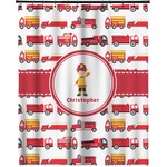 Firetrucks Extra Long Shower Curtain - 70"x84" (Personalized)