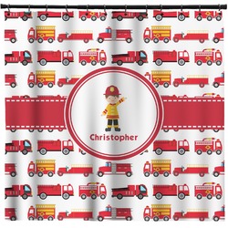 Firetrucks Shower Curtain - 71" x 74" (Personalized)