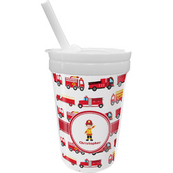 Firetrucks Sippy Cup with Straw (Personalized)