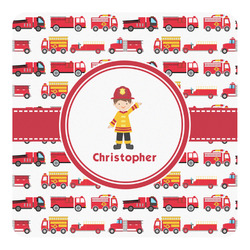 Firetrucks Square Decal - XLarge (Personalized)