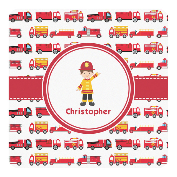 Custom Firetrucks Square Decal - Medium (Personalized)