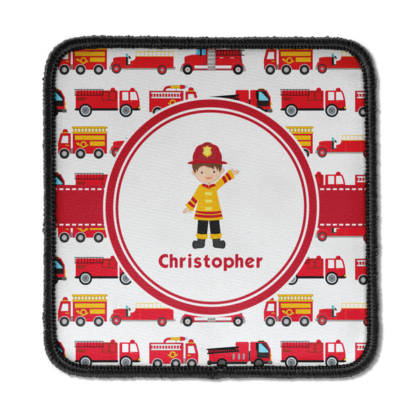 Custom Firetrucks Iron On Square Patch w/ Name or Text