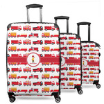 Firetrucks 3 Piece Luggage Set - 20" Carry On, 24" Medium Checked, 28" Large Checked (Personalized)