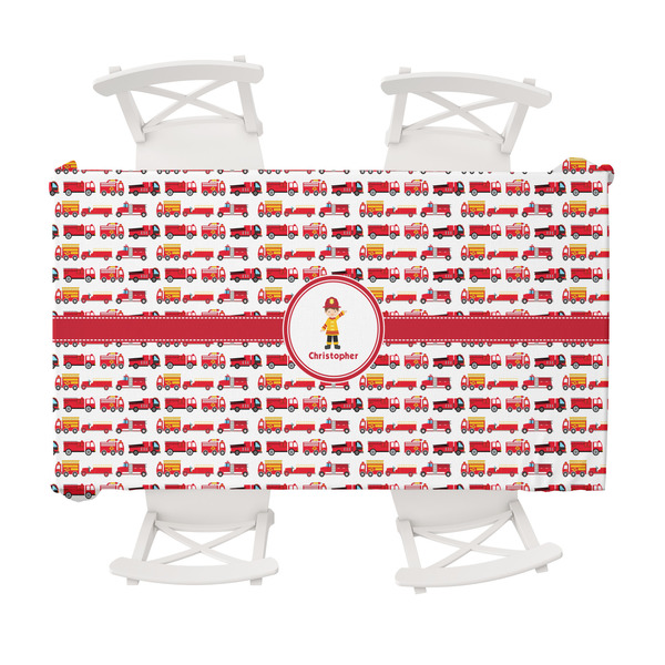 Custom Firetrucks Tablecloth - 58"x102" (Personalized)