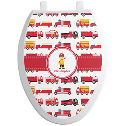 Firetrucks Toilet Seat Decal - Elongated (Personalized)