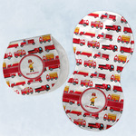 Firetrucks Burp Pads - Velour - Set of 2 w/ Name or Text