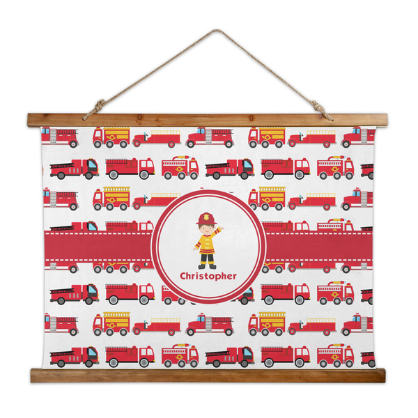 Custom Firetrucks Wall Hanging Tapestry - Wide (Personalized)