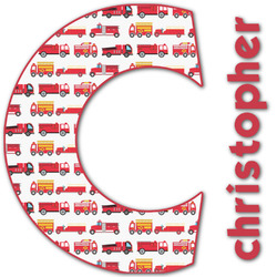 Firetrucks Name & Initial Decal - Up to 9"x9" (Personalized)