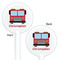 Firetrucks White Plastic 5.5" Stir Stick - Double Sided - Round - Front & Back