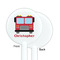 Firetrucks White Plastic 5.5" Stir Stick - Single Sided - Round - Front & Back