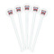 Firetrucks White Plastic 7" Stir Stick - Round - Fan View