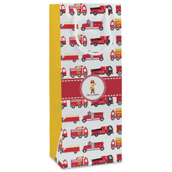 Firetrucks Wine Gift Bags - Matte (Personalized)