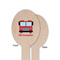 Firetrucks Wooden Food Pick - Oval - Single Sided - Front & Back