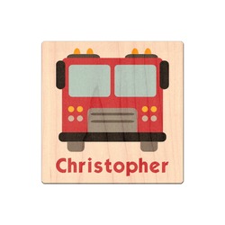 Firetrucks Genuine Maple or Cherry Wood Sticker (Personalized)