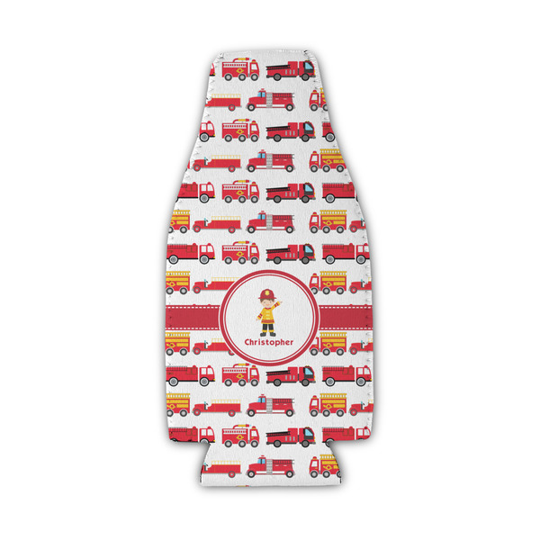 Custom Firetrucks Zipper Bottle Cooler (Personalized)