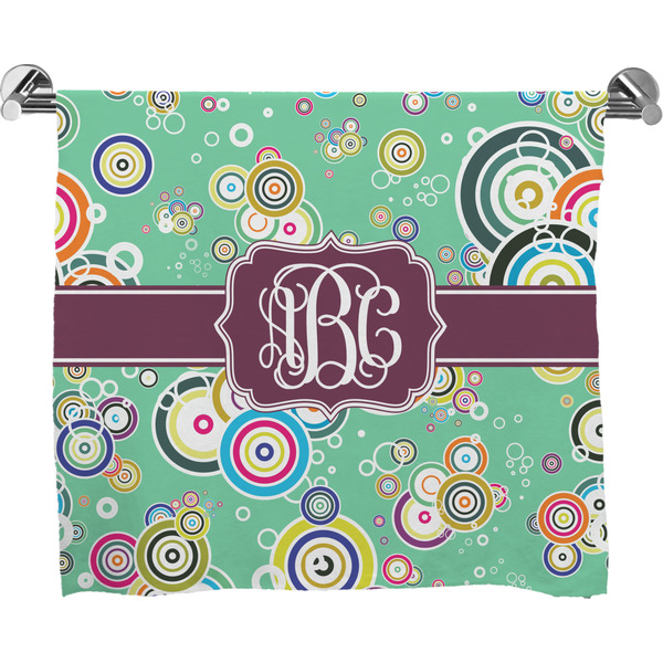 Custom Colored Circles Bath Towel (Personalized)