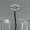 Colored Circles Black Plastic 7" Stir Stick - Oval - Main