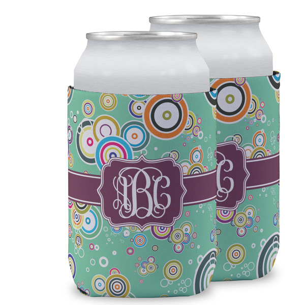 Custom Colored Circles Can Cooler (12 oz) w/ Monogram