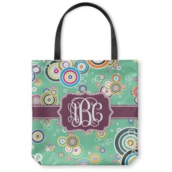 Colored Circles Canvas Tote Bag - Medium - 16"x16" (Personalized)