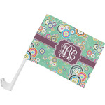 Colored Circles Car Flag - Small w/ Monogram