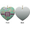 Colored Circles Ceramic Flat Ornament - Heart Front & Back (APPROVAL)