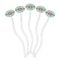 Colored Circles Clear Plastic 7" Stir Stick - Oval - Fan